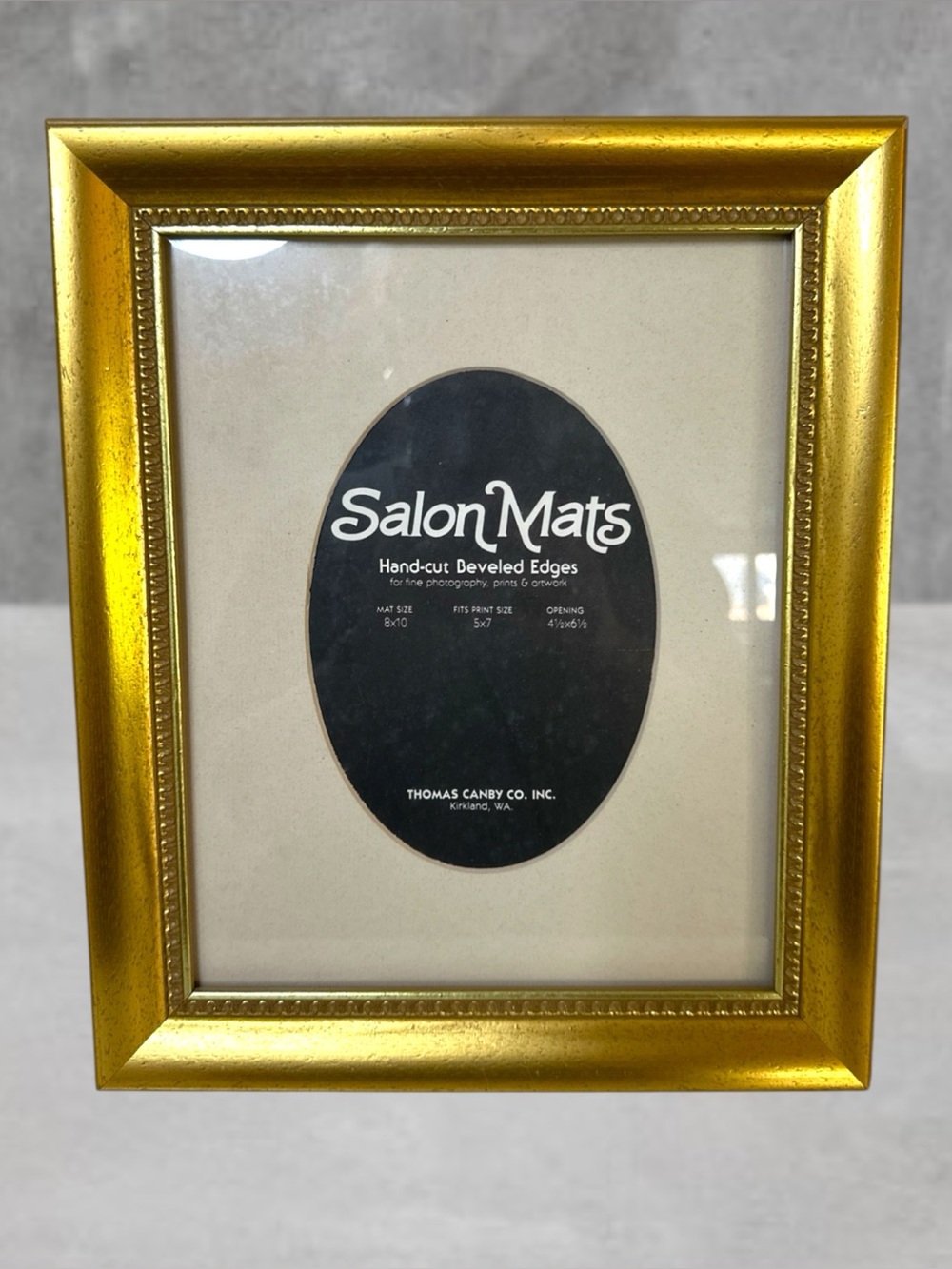 VINTAGE Gold ACRYLIC PICTURE Frame FITS 8X10 WITH 5X7 OVAL MAT